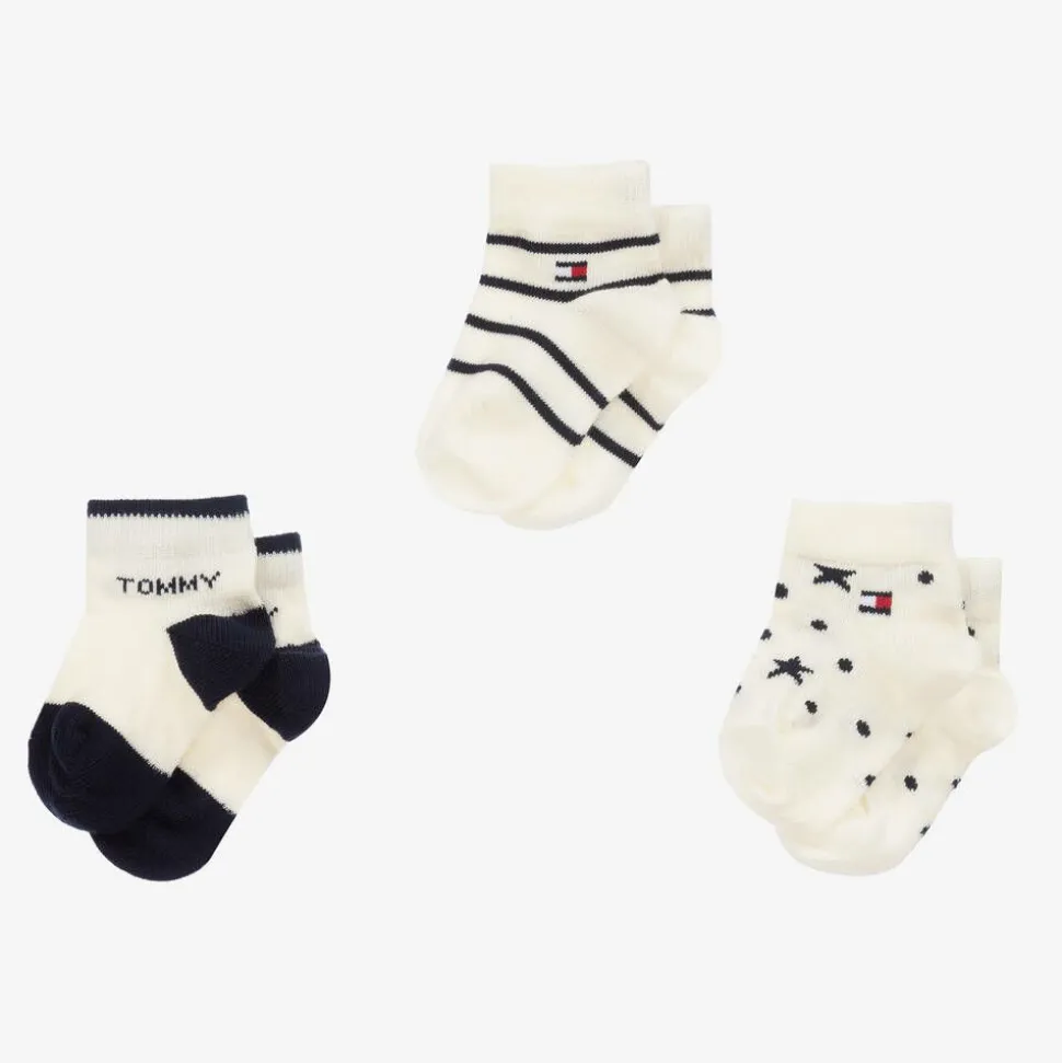 Baby Boys Ivory Cotton Socks (3 Pack)