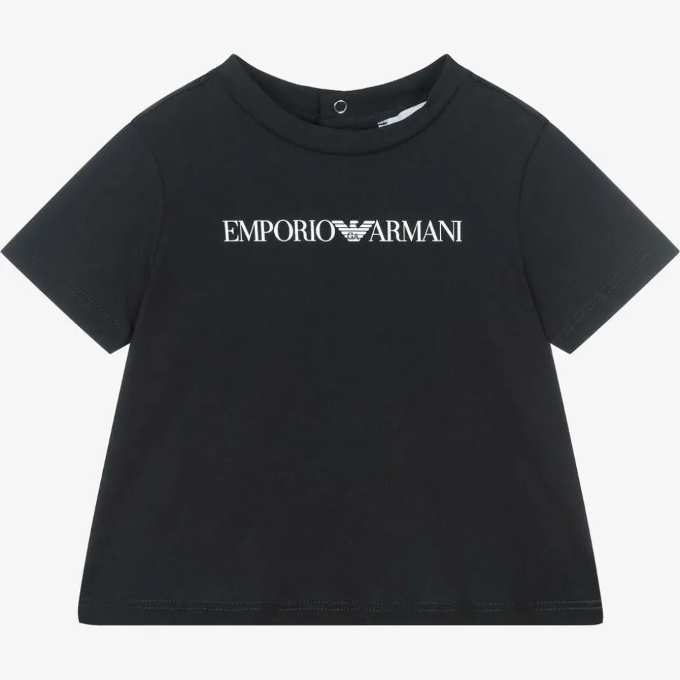 Baby Boys Navy Blue Cotton T-Shirt