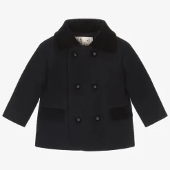 Baby Boys Navy Blue Double Breasted Coat