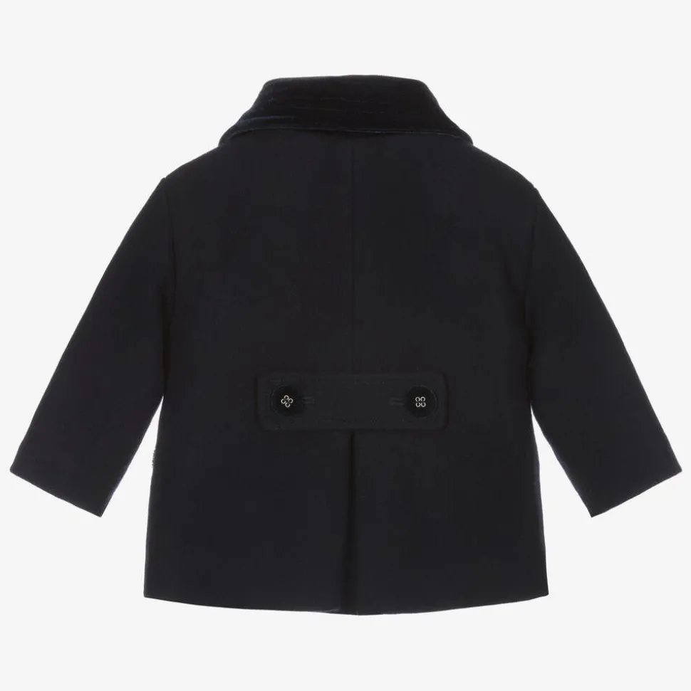 Baby Boys Navy Blue Double Breasted Coat