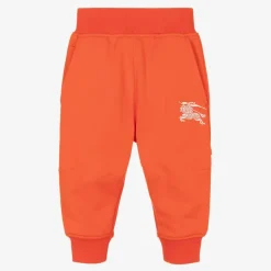 Baby Boys Orange Cotton Joggers