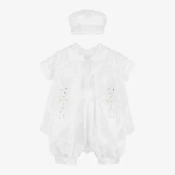 Baby Boys White Ceremony Shorts Set