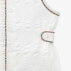 Baby Boys White Cotton Babysuit Set