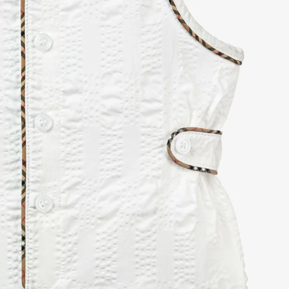 Baby Boys White Cotton Babysuit Set