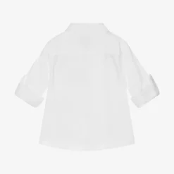 Baby Boys White Cotton Bear Shirt