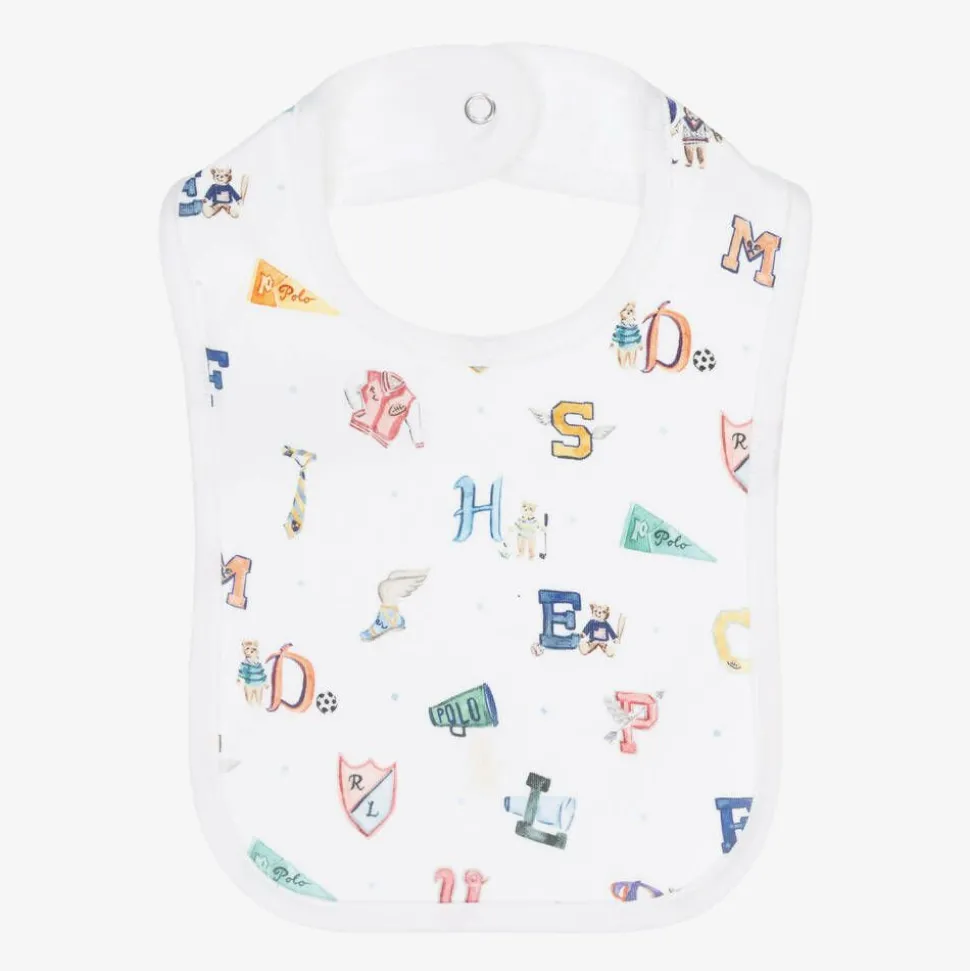 Baby Boys White Cotton Bib