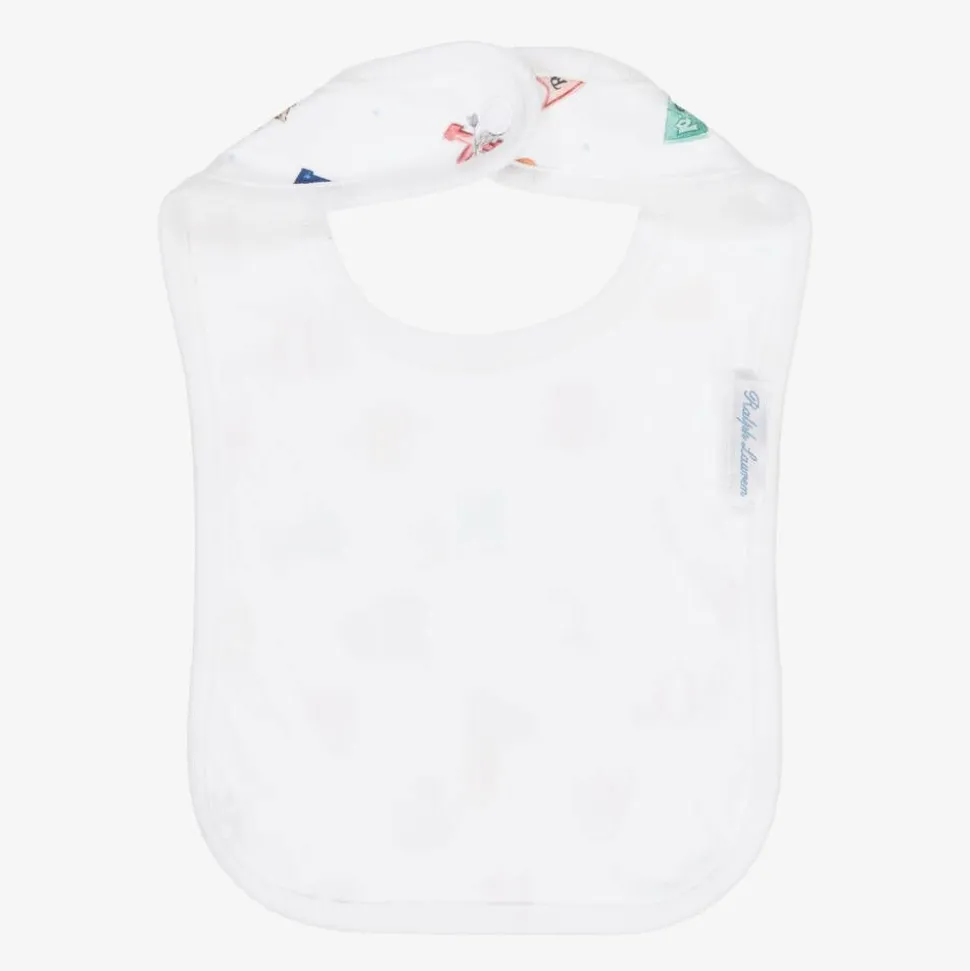 Baby Boys White Cotton Bib