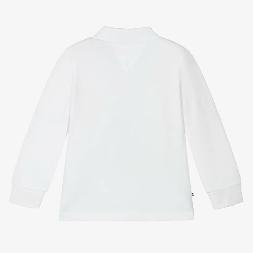 Baby Boys White Cotton Polo Shirt