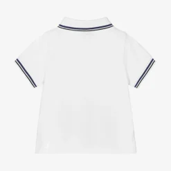 Baby Boys White Cotton Polo Shirt