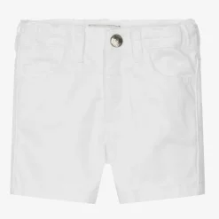 Baby Boys White Cotton Shorts