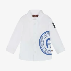 Baby Boys White Cotton Shirt