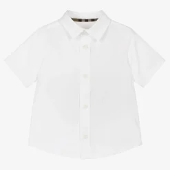Baby Boys White Cotton Shirt