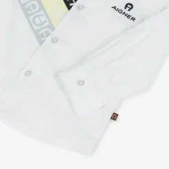 Baby Boys White Cotton Shirt