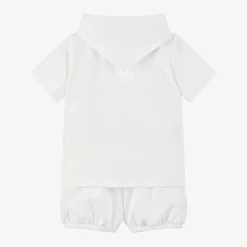Baby Boys White Cotton Shorts Set