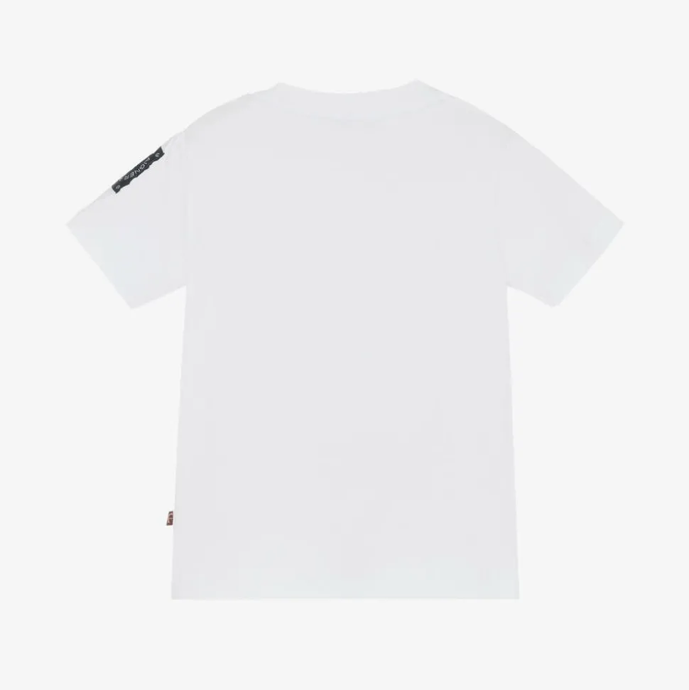 Baby Boys White Cotton T-Shirt