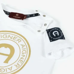 Baby Boys White Cotton T-Shirt