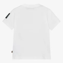 Baby Boys White Cotton T-Shirt