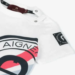 Baby Boys White Cotton T-Shirt