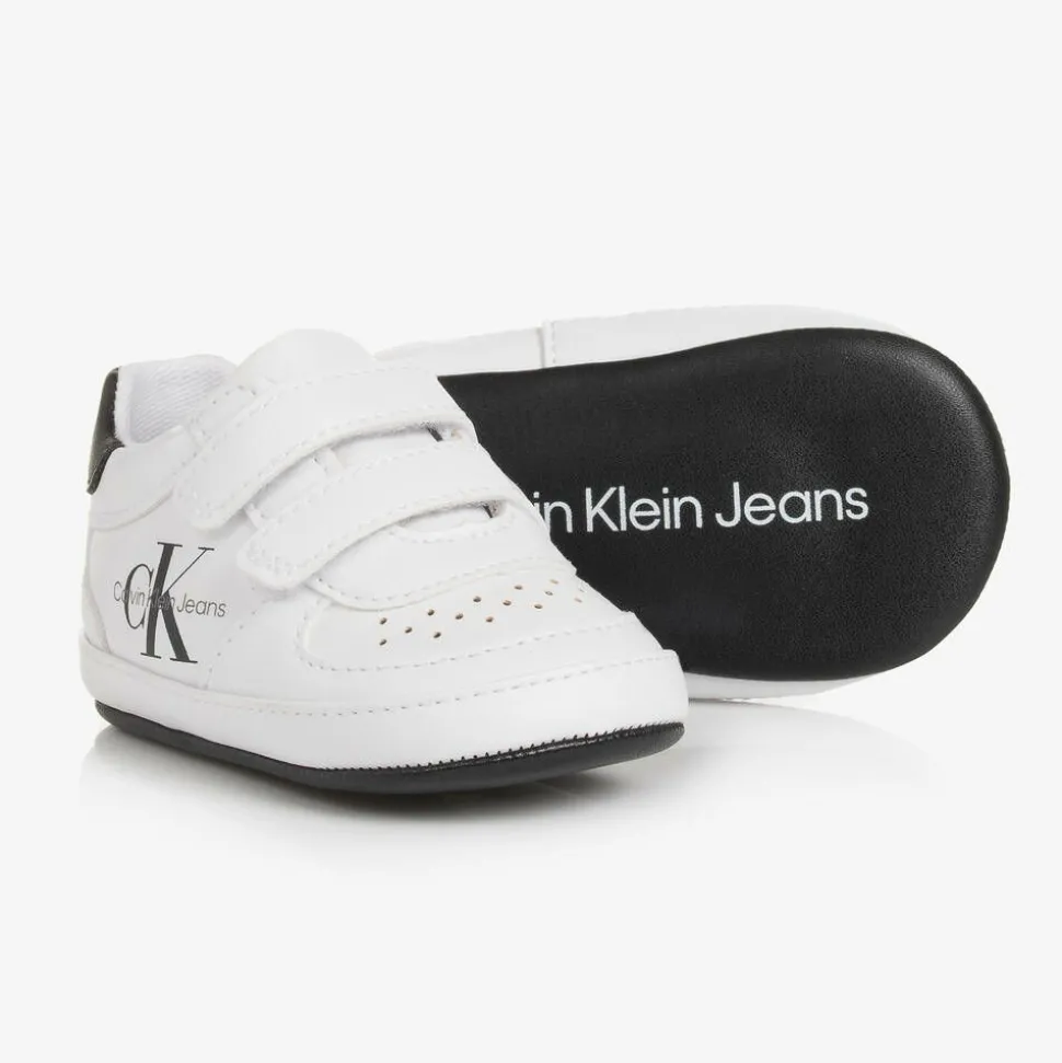 Baby Boys White Leather Pre-Walkers