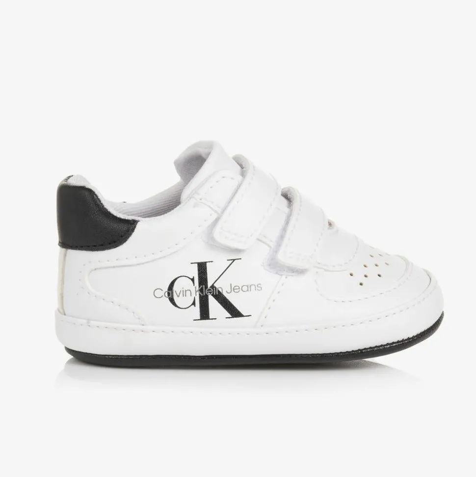 Baby Boys White Leather Pre-Walkers