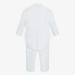 Baby Boys White Satin Trouser Set