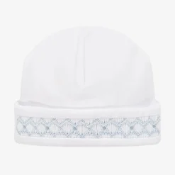 Baby Boys White Smocked Pima Cotton Hat