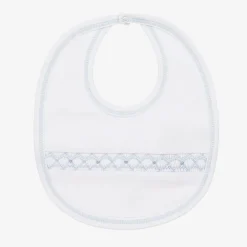 Baby Boys White Smocked Pima Cotton Bib