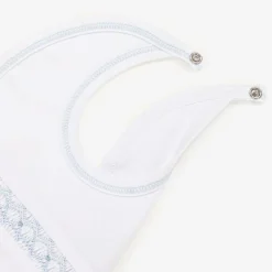 Baby Boys White Smocked Pima Cotton Bib