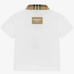 Baby Boys White Vintage Check Polo Shirt