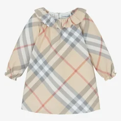 Baby Girls Beige Check Dress