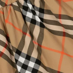 Baby Girls Beige Cotton Check Skirt