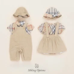 Baby Girls Beige Cotton Skirt Set