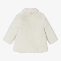 Baby Girls Beige Faux Fur Coat