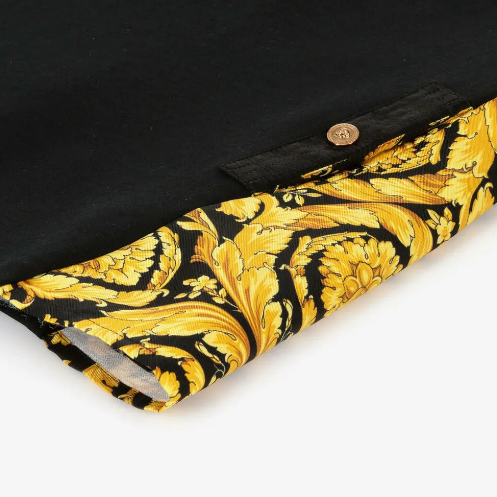 Baby Girls Black Barocco Print Milano Dress