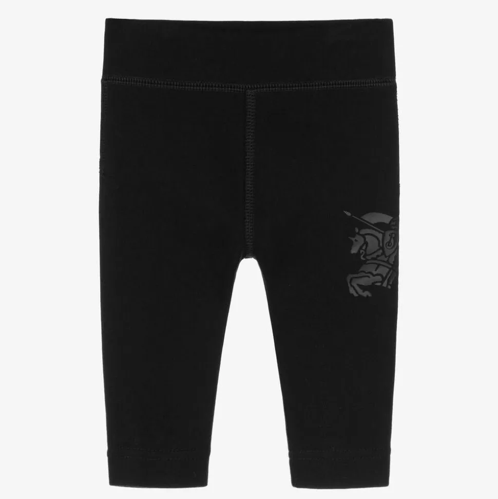 Baby Girls Black Cotton EKD Leggings