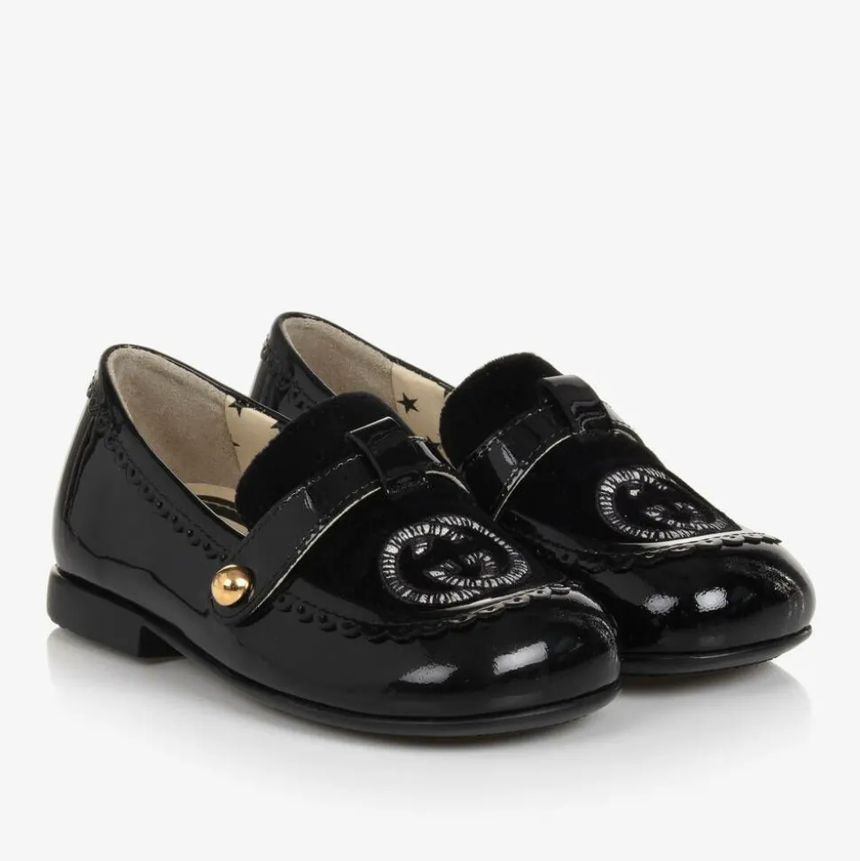 Baby Girls Black Patent Leather Loafers