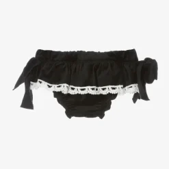 Baby Girls Black Velvet Bloomer Shorts