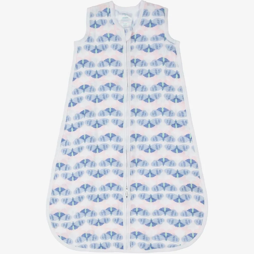 Baby Girls Blue Butterfly Sleeping Bag
