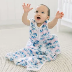 Baby Girls Blue Butterfly Sleeping Bag