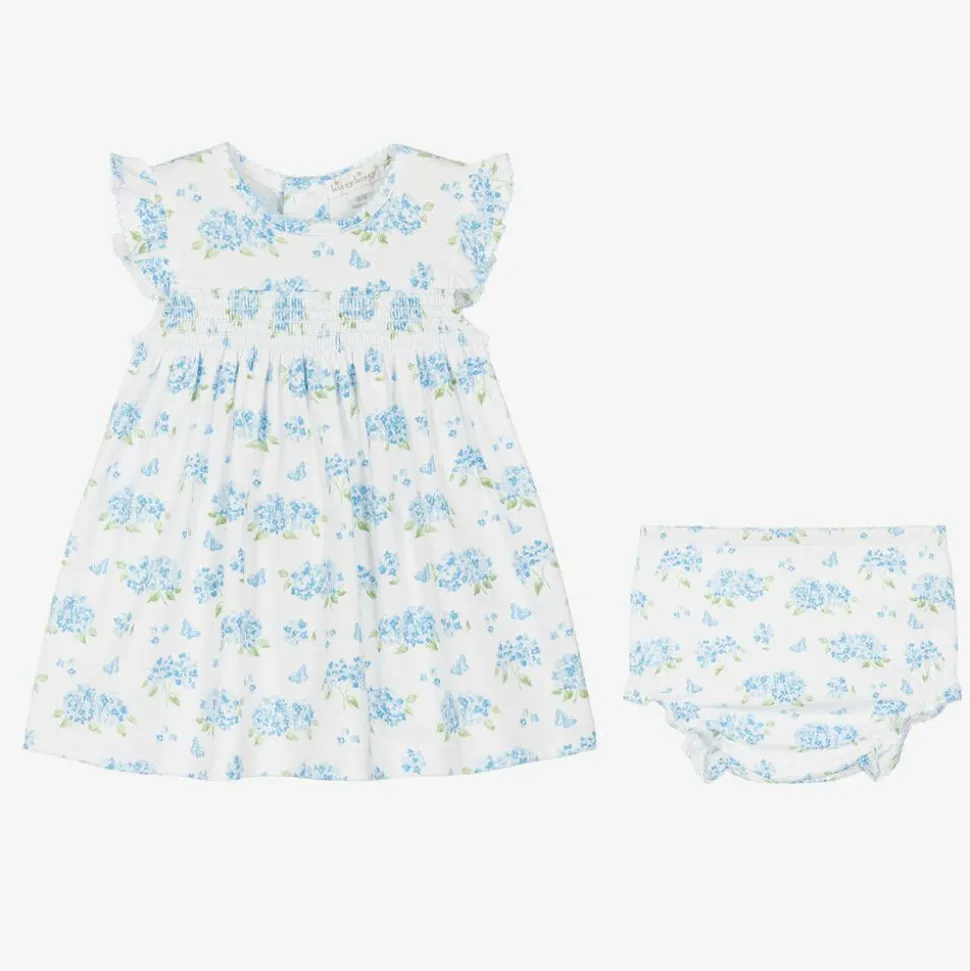Baby Girls Blue Cotton Heavenly Hydrangeas Dress