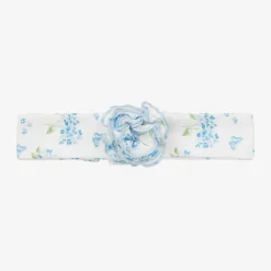 Baby Girls Blue Cotton Heavenly Hydrangeas Bib