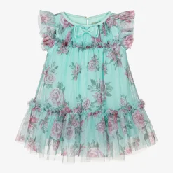 Baby Girls Blue Floral Dress