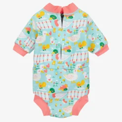 Baby Girls Blue Happy Nappy Wet Suit (UPF 50+)