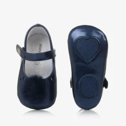 Baby Girls Blue Pom-Pom Pre-Walker Shoes