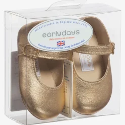 Baby Girls Gold Leather Pre-Walker Shoes