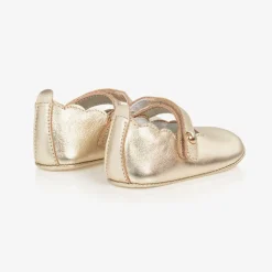Baby Girls Gold Leather Pre-Walker Shoes