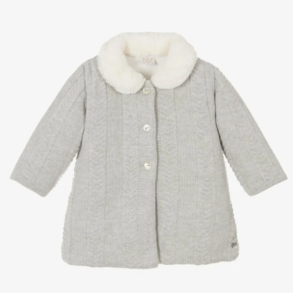 Baby Girls Grey Knitted Coat