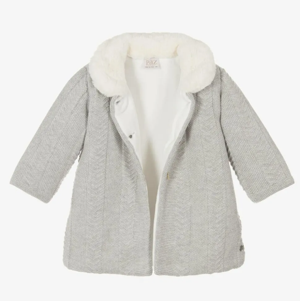 Baby Girls Grey Knitted Coat