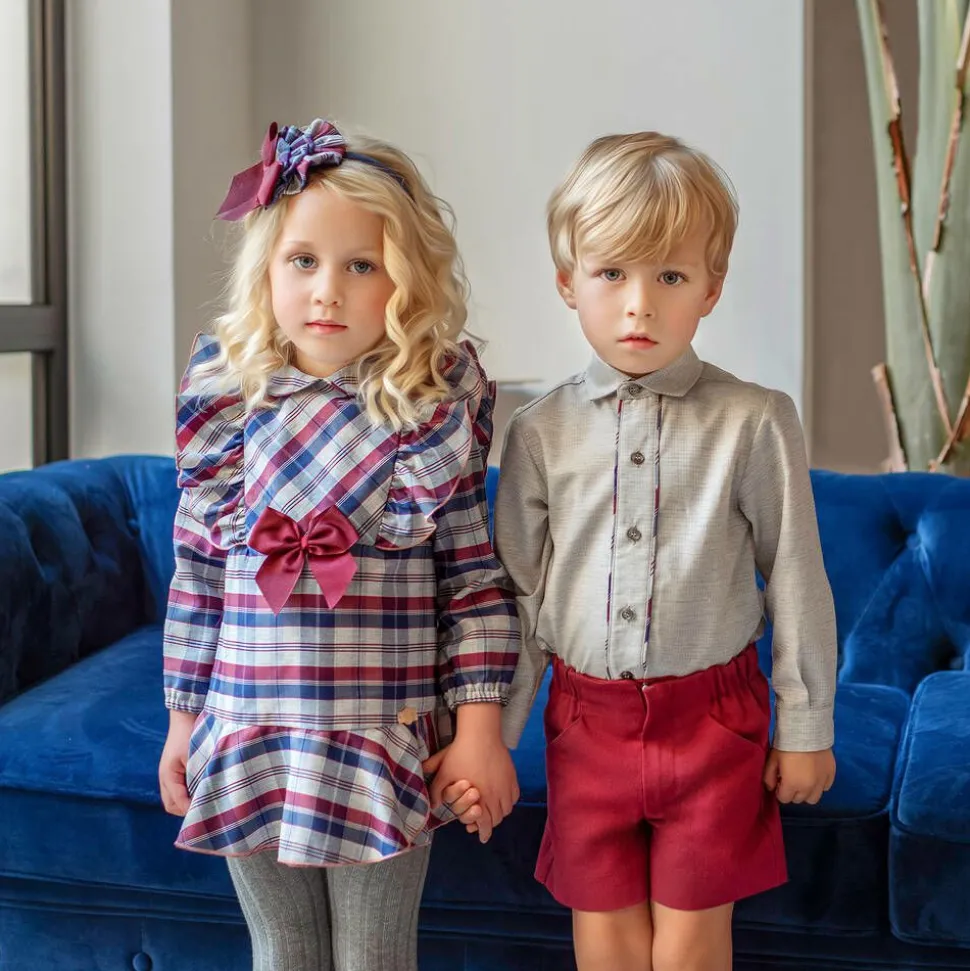 Baby Girls Grey Tartan Dress