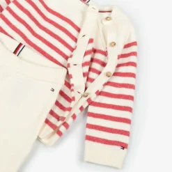 Baby Girls Ivory & Pink Cotton Leggings Set